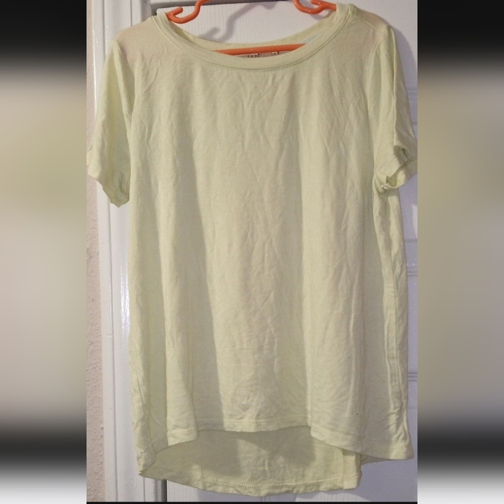 NWOT Copper Key Girls Sz M Light Green Hi-Low Hem Short Sleeve Tee, Perfect Cond